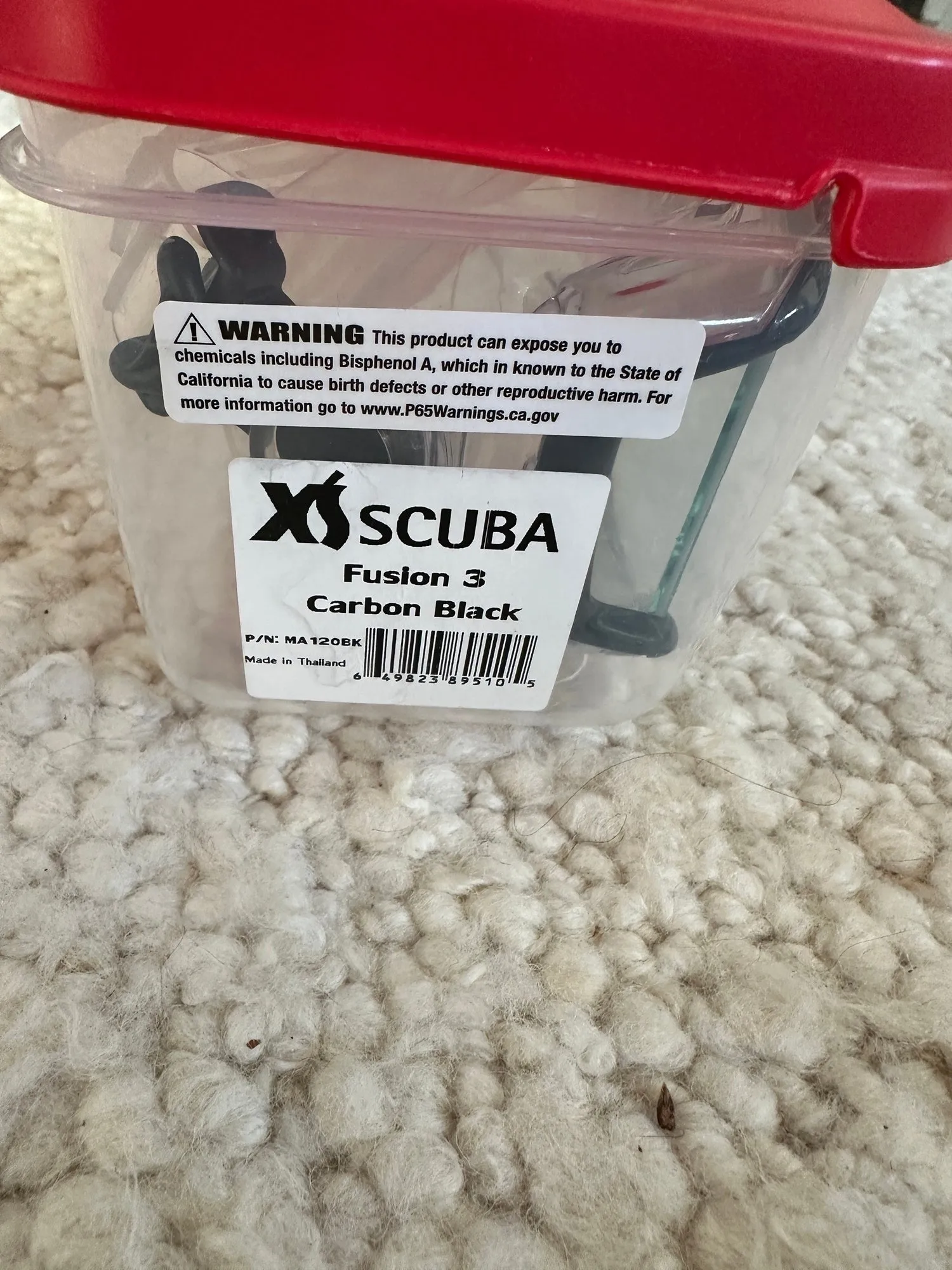 XS Brand Scuba Fusion 3 Carbon Black and Oceanic Ultra Dry 2 Snorkel